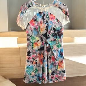 NWT Little Mistress floral sheer Mini Maternity dress gorgeous Size 14